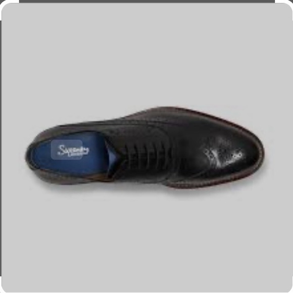 Sandro Moscoloni Men's Navy Blue Leather Dress Shoes - Picture 2 of 2